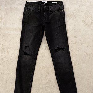 Frame black distressed skinny jeans